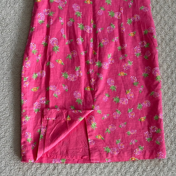Talbots Petites Vintage Linen/Cotton Blend Shift Dress Pink Pineapple 6P Summer - Picture 8 of 13